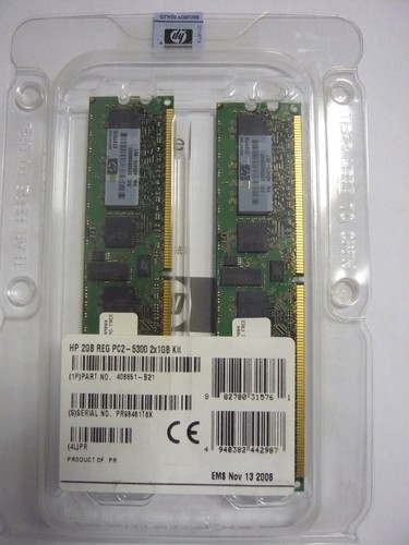 Память HP 2GB Reg PC2-5300 2x1GB Kit (408851-B21)(405475-051)