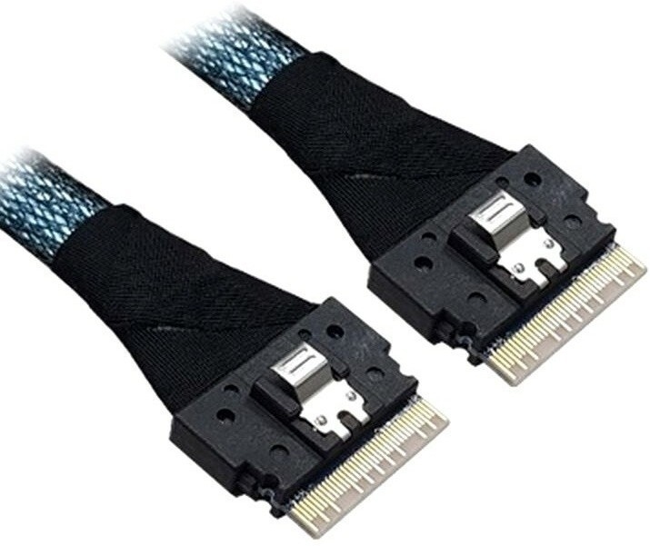 Кабель/ Cable, x8 8654 to 1x8 8654, 1M. To Controller SFF-8654 (SlimSAS), To Devices/Backplane 1 x8 SFF8654 SlimSAS. LSi 05-60007-00