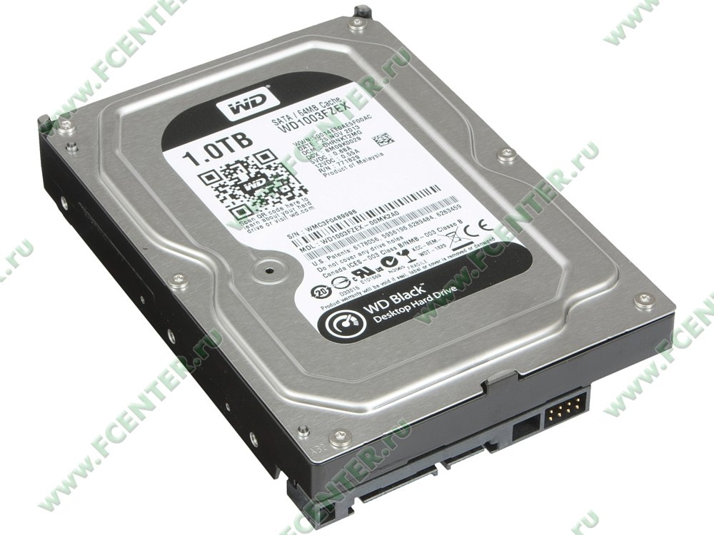 Жесткий диск  1TB WD Black (WD1003FZEX) <SATA3, 7200, 64Mb>