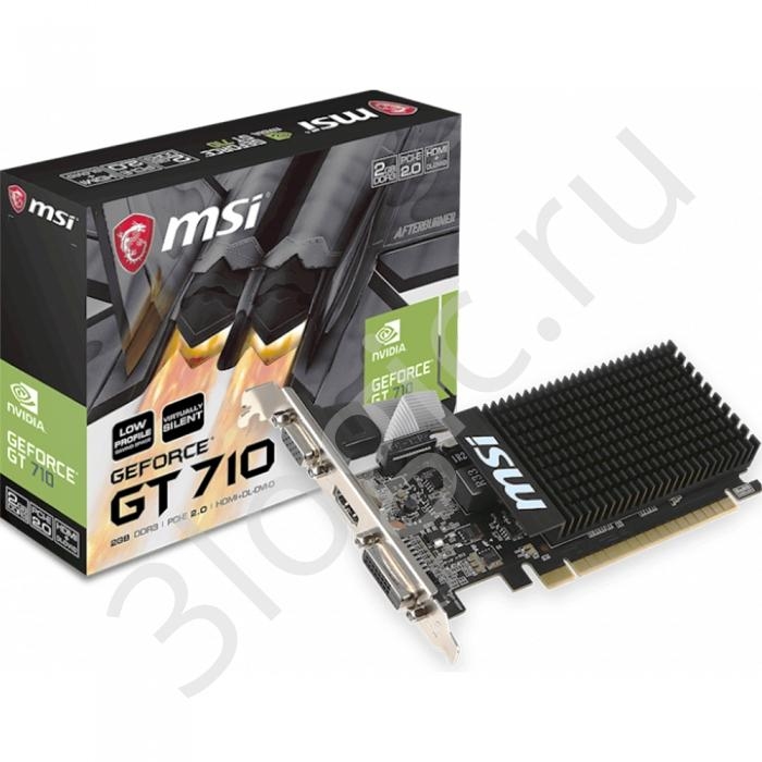 Видеокарта  2GB MSI GT 710 2GD3H LP <GT710, DDR3, 64b, D-Sub, DVI, HDMI, RTL>