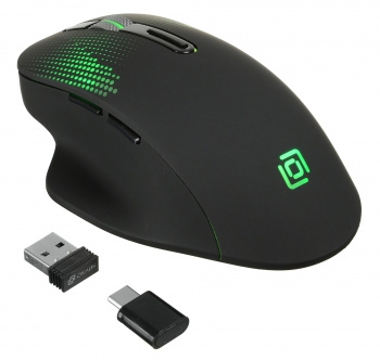 Мышь Oklick 636LWC <USB> оптическая беспроводная (2400dpi) USB/USB-C (6but) (черная)