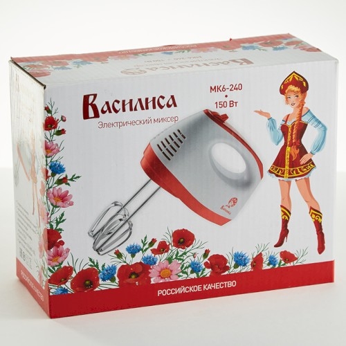 Миксер ВАСИЛИСА МК6-240 (белый с коралловым)