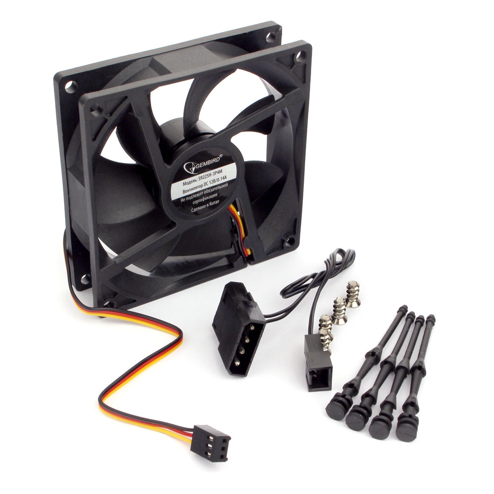 Вентилятор Gembird S9225H-3P4M <92х92х25, 3pin+Molex> OEM