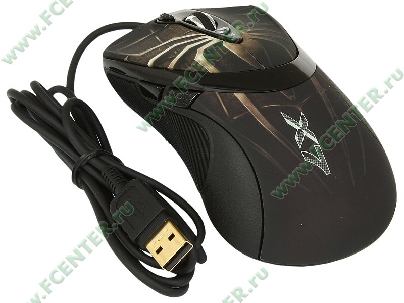 Мышь A4Tech XL-747H <USB> лазерная <черно-коричневая>