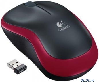 Мышь Logitech M185 <USB> оптическая беспроводная (черно-красная)