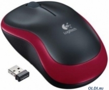 Мышь Logitech M185 <USB> оптическая беспроводная (черно-красная)