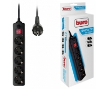 Сетевой фильтр Buro 10.0м (5 розеток) (500SH-10-B) (черный)