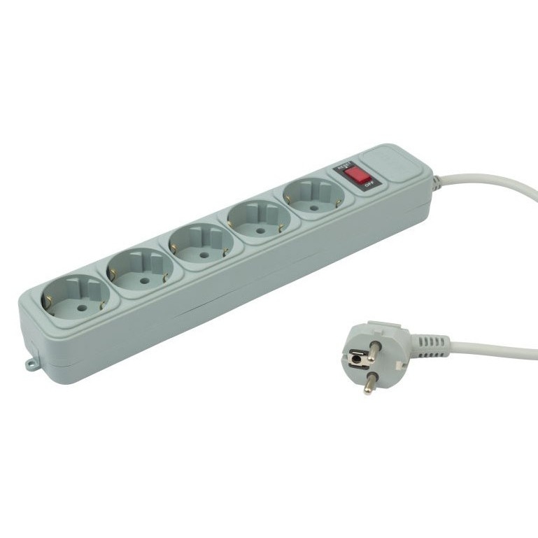 Сетевой фильтр PC PET AP01006-1.8-G, 1.8м, (серый)