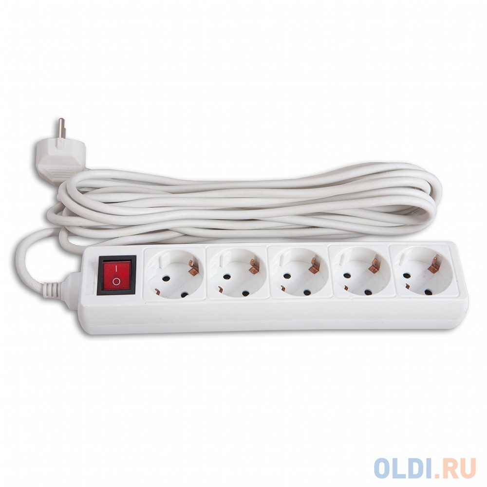 Удлинитель Buro (BU-PS5.3/W) 3.0м (5 розеток) (белый)