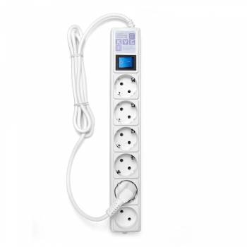 Сетевой фильтр Power Cube  1.9м (6 розеток) (SPG(5+1)-16B-1,9M-WHITE) 16A (белый)