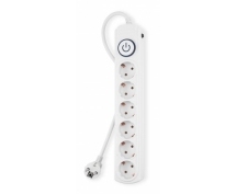 Сетевой фильтр Ippon  1.8м (6 розеток) (BK-6-EU-1.8-16-W) (белый)