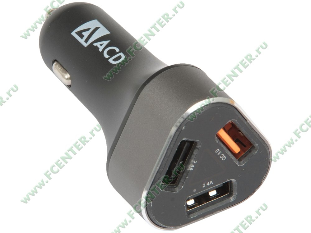 Автомобильный адаптер ACD (ACD-C233-X3B) <3A, 3xUSB, QC>