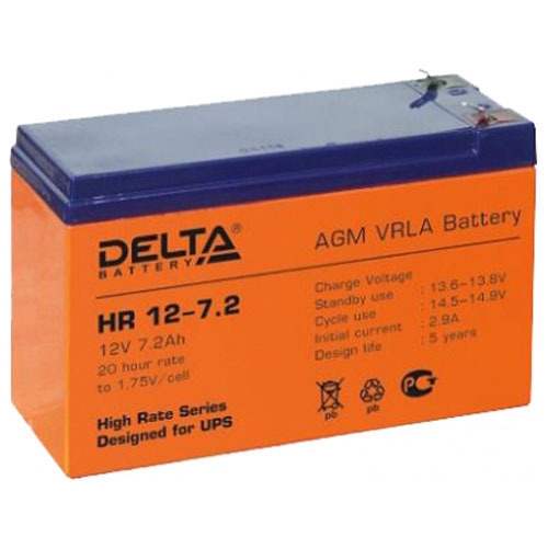 Аккумулятор Delta HR 12-7.2 (12V 7.2Ah)