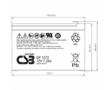Аккумулятор CSB 12V 7Ah (GP 1272 F1)