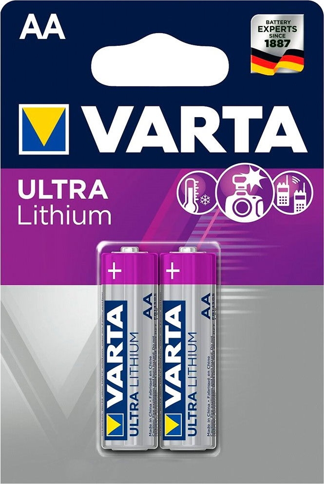 Элемент питания LR6 Varta Ultra Lithium AA BL2 (2шт)