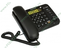 Телефон Panasonic KX-TS2358RUB <АОН,Caller ID,ЖКД, выключение микрофона,кнопка "пауза"> <черный>