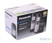 Телефон Panasonic KX-TG6812RUB (DECT, черный, с доп. трубкой)