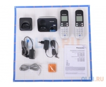 Телефон Panasonic KX-TG6812RUB (DECT, черный, с доп. трубкой)