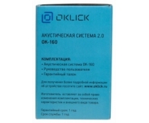 Колонки Oklick OK-160 <2.0, 2х3Вт RMS> (черные)