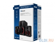 Колонки Sven MS-304 <2.1, 20Вт+2х10Вт RMS, USB, SD, ПДУ> (черно-красные)