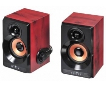 Колонки Oklick OK-161 2.0 темное дерево 6Вт портативные