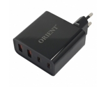 Зарядное устройство USB ORIENT PU-A100WL <QC3.0, 100Вт, 5А, 2xUSB, 2xType-C>