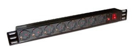 Блок распределения питания Lanmaster TWT-PDU19-10A8P гор.размещ. 8xSchuko базовые 10A без вилки