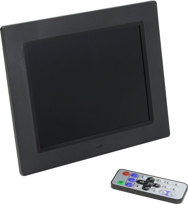 Фоторамка Digma 8" PF-833 1024x768 черный пластик ПДУ Видео