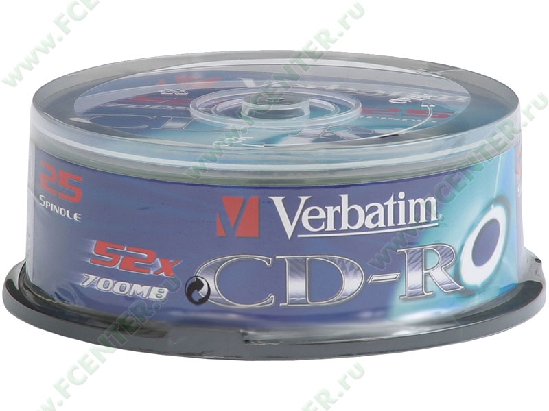 Диски CD-R 700MB Verbatim 52x (43432) <25 шт, на шпинделе, упаковка>