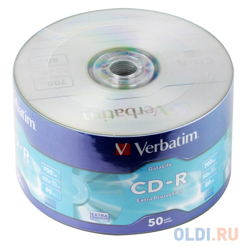 Диски CD-R 700MB Verbatim 52x (43787) <50шт, bulk, упаковка>