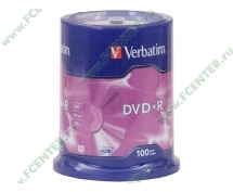 Диски DVD+R 4.7Gb Verbatim 16x (43551) <100 шт, на шпинделе, упаковка>
