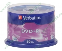 Диски DVD+R 4.7Gb Verbatim 16x (43550) <50 шт, на шпинделе, упаковка>
