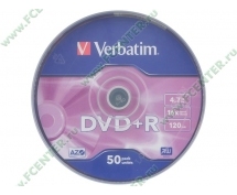 Диски DVD+R 4.7Gb Verbatim 16x (43550) <50 шт, на шпинделе, упаковка>