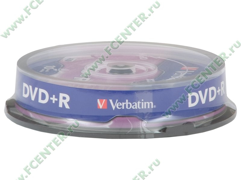 Диски DVD+R 4.7Gb Verbatim 16x (43498) <10 шт, на шпинделе, упаковка>
