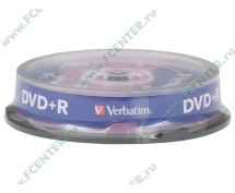 Диски DVD+R 4.7Gb Verbatim 16x (43498) <10 шт, на шпинделе, упаковка>