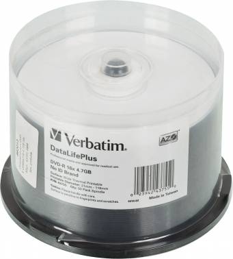 Диски DVD-R 4.7Gb Verbatim 16x (43755) <50 шт, на шпинделе, упаковка> Printable