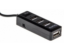Разветвитель USB 2.0 Buro (BU-HUB4-0.5L-U2.0) 4xUSB2.0 (черный)