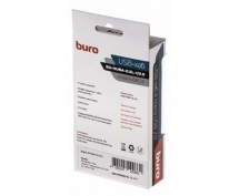 Разветвитель USB 2.0 Buro (BU-HUB4-0.5L-U2.0) 4xUSB2.0 (черный)