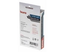 Разветвитель USB 2.0 Buro (BU-HUB4-0.5R-U2.0) 4xUSB2.0 (черный)