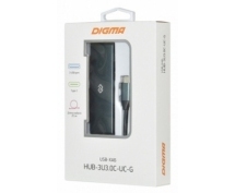 Разветвитель USB 3.0 Type-C Digma HUB-3U3.0С-UC-G (3xUSB3.0 + 1xType-C)