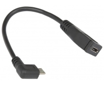 Кабель USB 2.0 micro-B(m) - mini-B(f) 0.1m Flextron (ACU2-micBMminiBF-90-Ni-0.1-01-P1) угловой