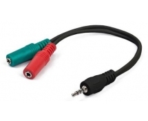 Переходник 3.5(m) - 3.5(f)+3.5(f) Gembird Cablexpert (CCA-417W) 0.2м (белый)