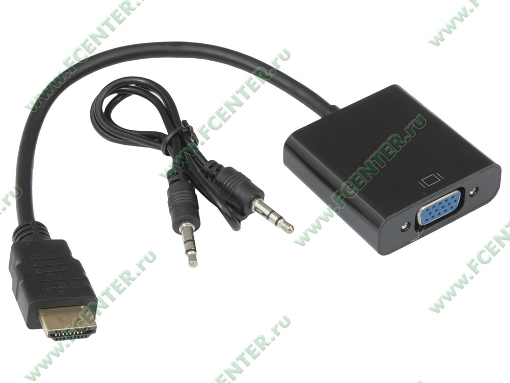 Переходник HDMI(m) - D-Sub(f) + аудио Gembird Cablexpert (A-HDMI-VGA-03) 0.15м