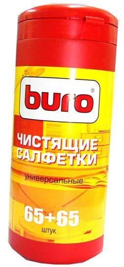 Чистящие салфетки BURO BU-Tmix (Туба, 130шт) универсальные (65 влажных + 65 сухих)
