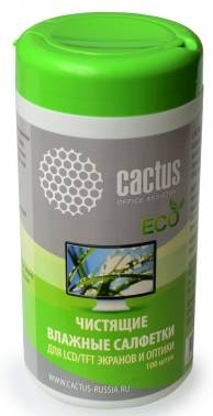 Чистящие салфетки Cactus CS-T1001E для экранов и оптики туба 100шт