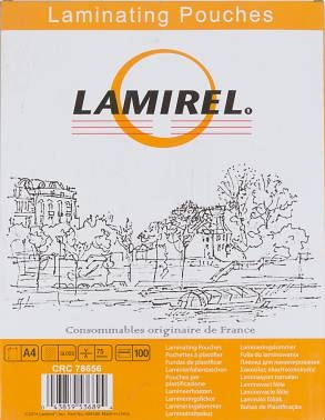 Пленка для ламинирования Lamirel 75мкм A4 (100шт) 216x303 мм (LA-78656)