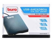 Дисковод внешний FDD 3.5" Buro BUM-USB <USB 2.0> <черный>