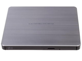 Дисковод внешний DVD+RW LG GP60NS60  <Slim> <USB 2.0> (серебристый)
