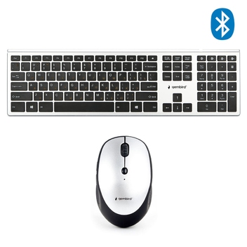 Комплект клавиатура+мышь Gembird KBS-8100 <Bluetooth> (серебристый)