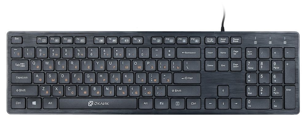 Клавиатура Oklick 520M2U slim <USB> (черная)